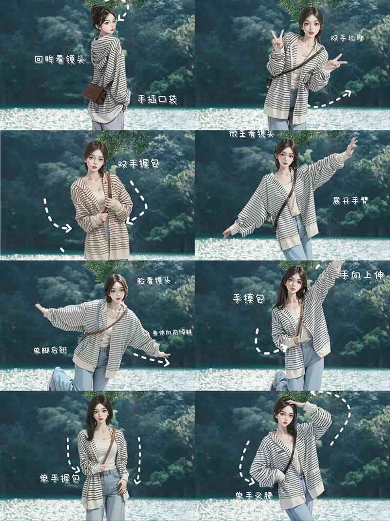 旅游景点打卡拍照姿势